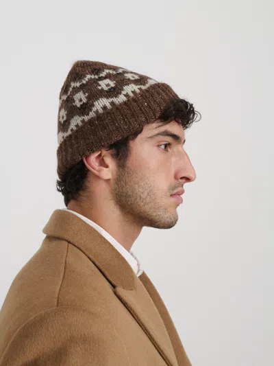 Alex Mill Fairisle Beanie In Brown
