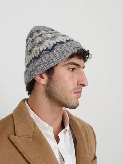 Alex Mill Fairisle Beanie In Grey