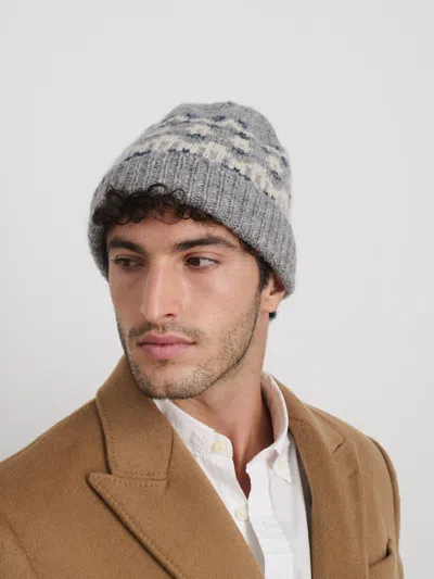 Alex Mill Fairisle Beanie In Grey
