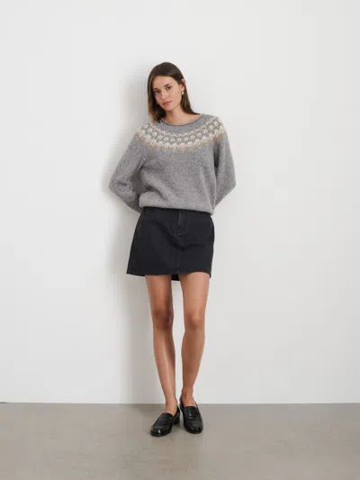 Alex Mill Jaime Fairisle Sweater In Heather Grey