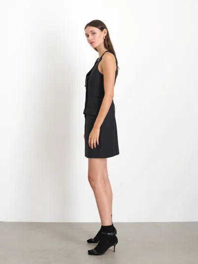 Alex Mill Jane Vest Dress In Wool Blend In Rich Black