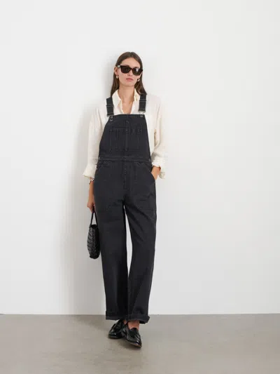 Alex Mill Lili Overall In Black Denim In Washed Black