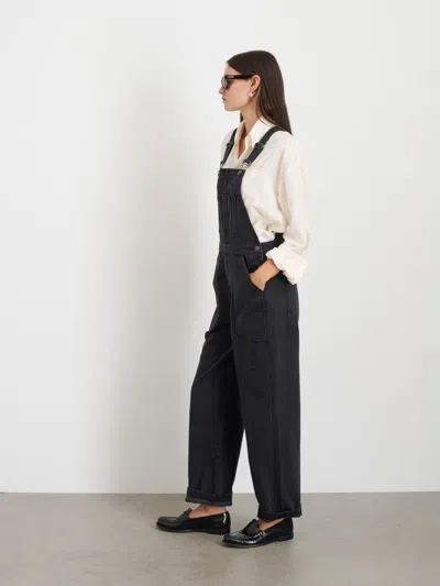 Alex Mill Lili Overall In Black Denim In Washed Black