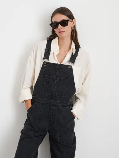 Alex Mill Lili Overall In Black Denim In Washed Black