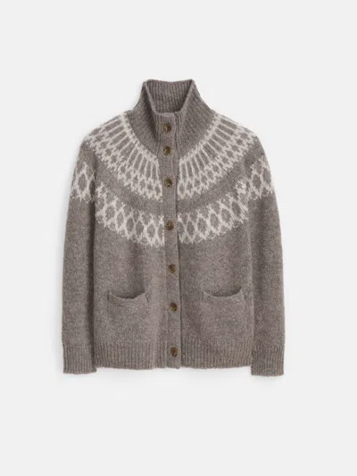 Alex Mill Louie Fairisle Cardigan In Taupe
