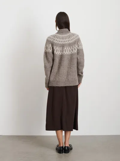 Alex Mill Louie Fairisle Cardigan In Taupe