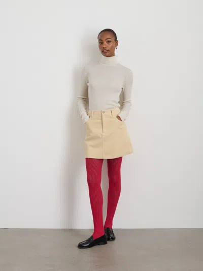 Alex Mill Maria La Rosa Cotton Tights In Red
