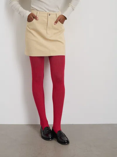Alex Mill Maria La Rosa Cotton Tights In Red