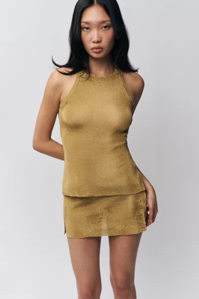 green emerald velvet dress Guizio Paradise Micro Mini Skirt Honey Butter / S