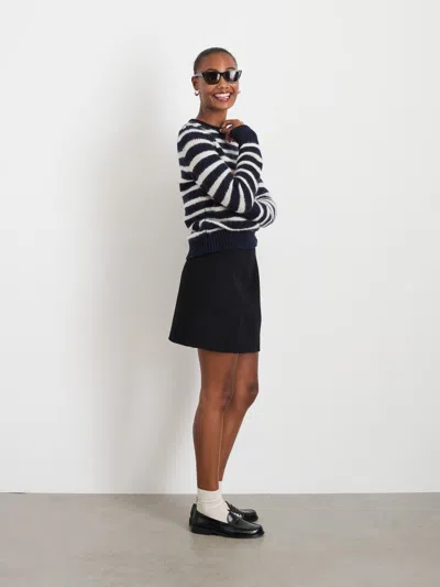 Alex Mill Naomi Mini Skirt In Doubleface Wool In Black