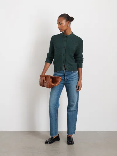 Alex Mill Nico Chunky Cardigan In Dark Spruce