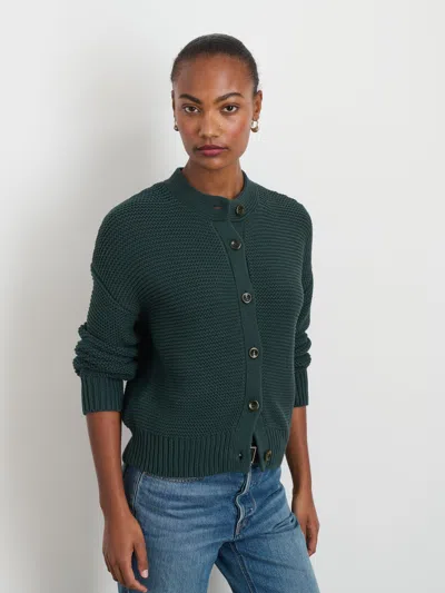 Alex Mill Nico Chunky Cardigan In Dark Spruce