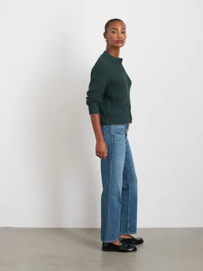 Alex Mill Nico Chunky Cardigan In Dark Spruce