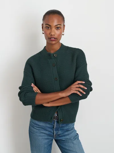 Alex Mill Nico Chunky Cardigan In Dark Spruce