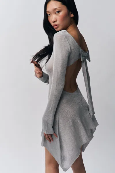 Danielle Guizio Ny Rose Dress In Silver