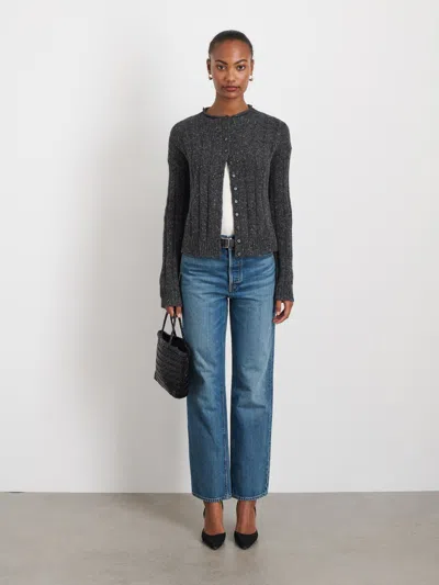 Alex Mill Reese Cardigan In Donegal In Charcoal