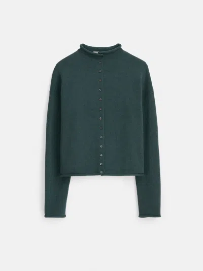 Alex Mill Taylor Rollneck Cardigan In Cotton Cashmere In Moss