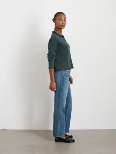 Alex Mill Taylor Rollneck Cardigan In Cotton Cashmere In Moss