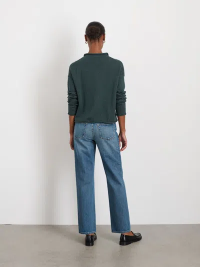 Alex Mill Taylor Rollneck Cardigan In Cotton Cashmere In Moss