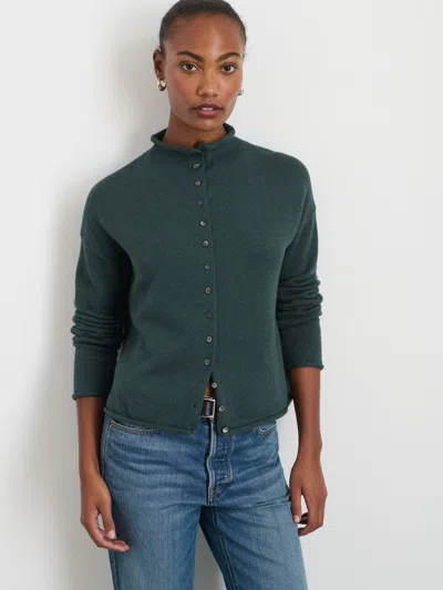 Alex Mill Taylor Rollneck Cardigan In Cotton Cashmere In Moss
