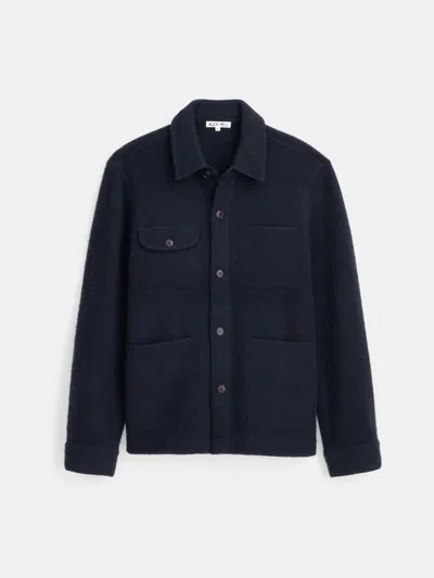 Alex Mill Work Jacket In Boiled Wool In Dark Navy