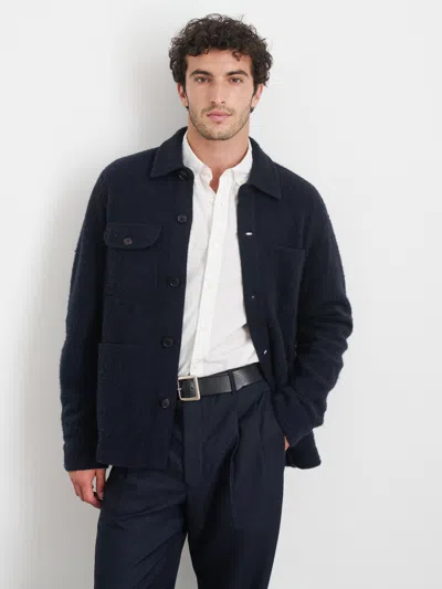 Alex Mill Work Jacket In Boiled Wool In Dark Navy