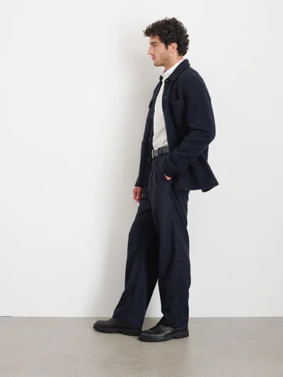 Alex Mill Work Jacket In Boiled Wool In Dark Navy