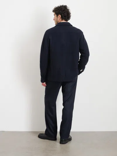 Alex Mill Work Jacket In Boiled Wool In Dark Navy