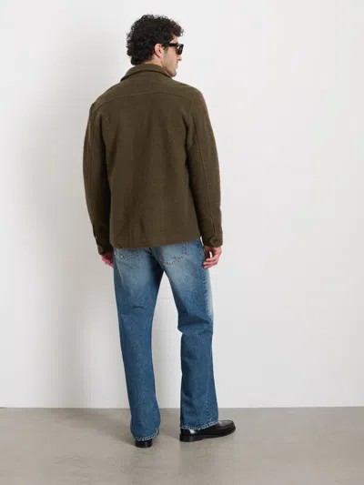 Alex Mill Work Jacket In Boiled Wool In Heather Olive