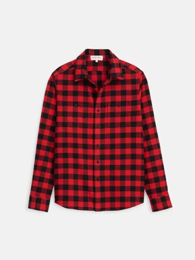 Alex Mill Buffalo Plaid Flannel Work Shirt In Red/black