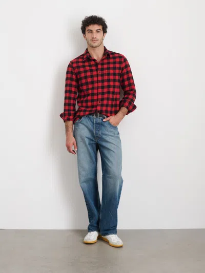 Alex Mill Buffalo Plaid Flannel Work Shirt In Red/black