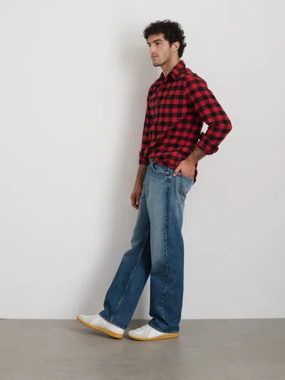 Alex Mill Buffalo Plaid Flannel Work Shirt In Red/black