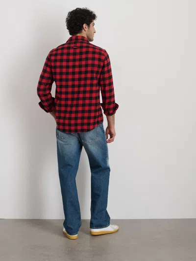 Alex Mill Buffalo Plaid Flannel Work Shirt In Red/black