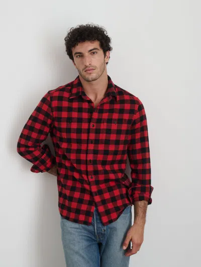 Alex Mill Buffalo Plaid Flannel Work Shirt In Red/black