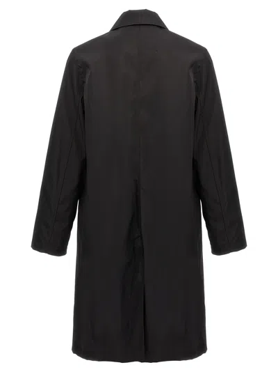 Ami Alexandre Mattiussi Ami Paris Black Coat With Classic Collar And Front Button Closure In Cotton Blend Man