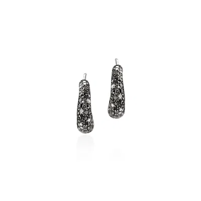 John Hardy Surf J Diamond Hoop Earrings In Sterling Silver