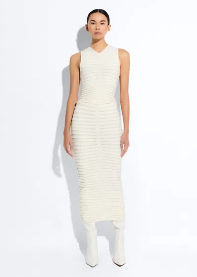 Lapointe Matte Viscose Wide Ribbed Skirt In Cream