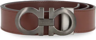 Shop Ferragamo Salvatore  Reversible Leather Belt In Brown