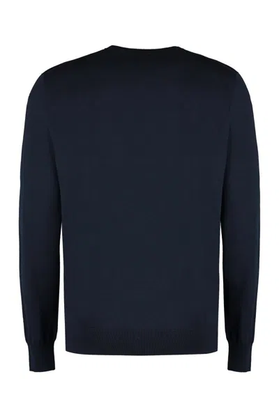 The (alphabet) Blue Wool And Cashmere Pullover For Men In Blue