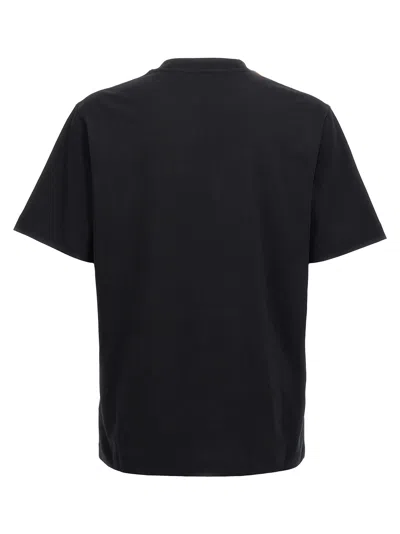 Burberry Black T-shirt With Contrasting Equestrian Knight Print In Cotton Man In Black