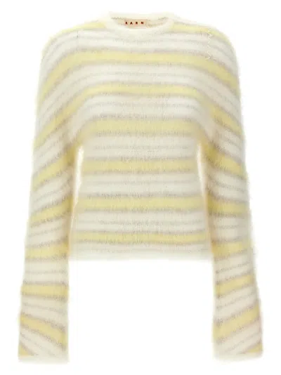 Marni Cozy Crewneck Sweater Shoulder Detail In Multi