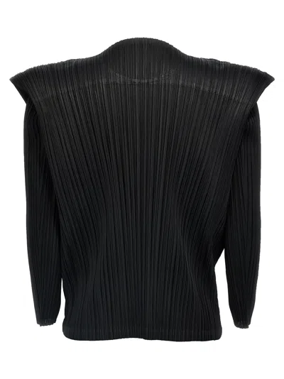 Issey Miyake Womens Black September Long-sleeve Knitted Top