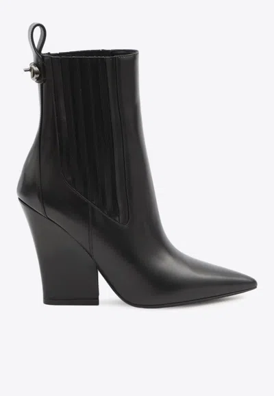 Valentino Vlogo Lockette Booties In Black