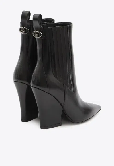 Valentino Vlogo Lockette Booties In Black