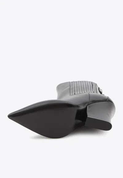 Valentino Vlogo Lockette Booties In Black