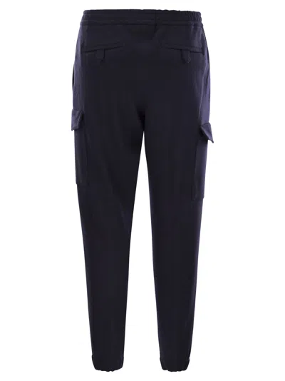 Shop Pt Torino Virgin Wool Cargo Jogger Trousers