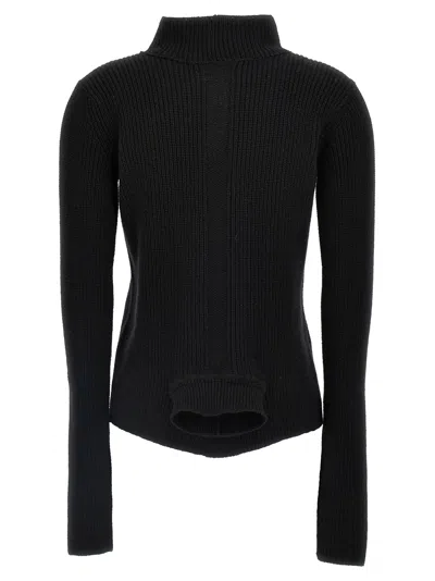 Rick Owens Black Porterville Headon Dbl Lupetto Turtleneck