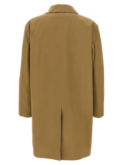 Saint Laurent Men's Mac Gabardine Coat In Brown