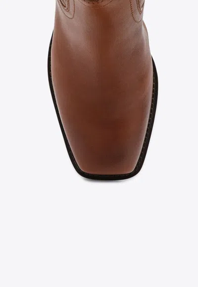 Isabel Marant Draped Ankle Boots Block Heel In Brown