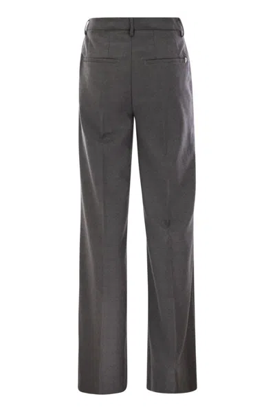 Dondup High Waist Casual Pants In Grey